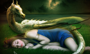 Dragon Sleeping Woman from magicforwallsdotcom