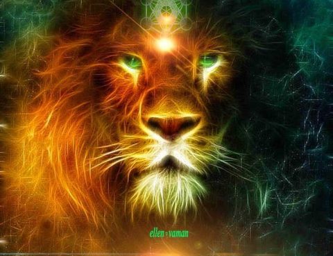 Sacred Messages Lion Heart Messages - art by Ellen Vaman