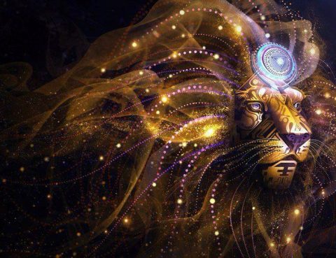 Fractal tribal cosmic lion by Chris Saunders Art Lions Gate Activation