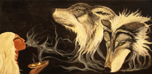 Heart Focus Wolf Full Moon
