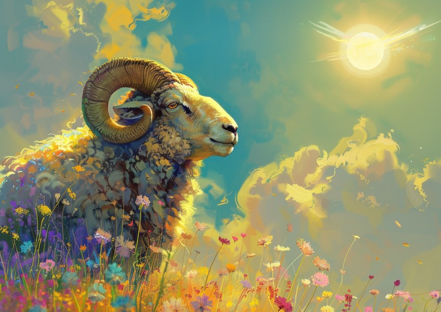 Aries Equinox 2024 - Ram Energy under the Sun moving over the Earth's equator