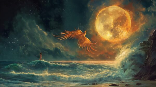 Scorpio Full Moon Shadow Work with a phoenix