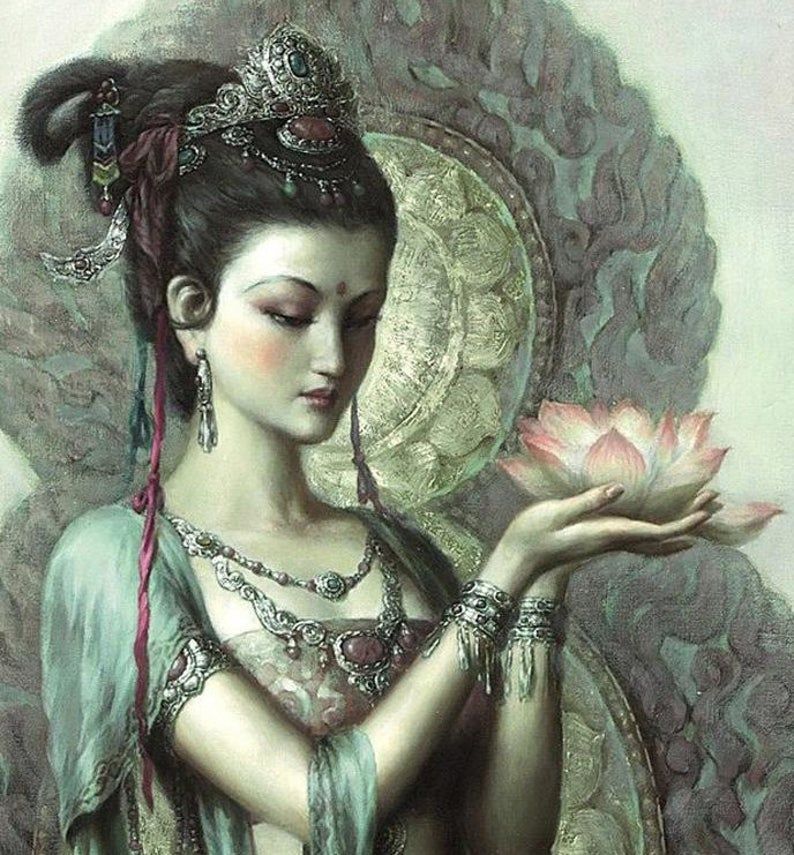Kwan Yin Shamanic Goddess Circle art by Zeng Hao Dun